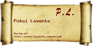 Poksi Levente névjegykártya